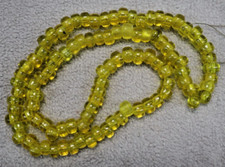 YELLOW Glossy Transparent Glass Crow Beads 100 pcs 9mm x 6mm  4mm hole