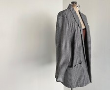 Womens Houndstooth Blazer Size Medium Vintage 80s Open Front Boxy Blazer