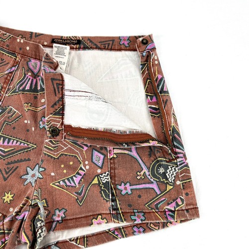 Billabong Designer's Closet Shorts Brown Funky Stretch Denim Sz 27 (22" Waist) - Picture 3 of 9