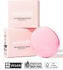 AMUSE Dew Power Vegan Cushion 15g  with Refill Set SPF50+ PA++++
