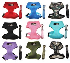 Dog HARNES  LEASH Cat Puppy Soft MeshVest Adjustable SMALL  MEDIUM Pet XS - XL