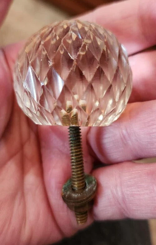 Lote de 8 botões de puxar gaveta bola de vidro vintage 1 1/2" acabamentos - Imagem 3 de 4