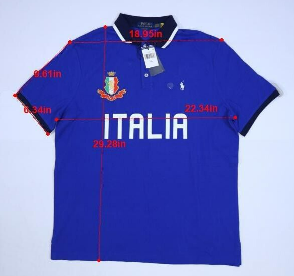 Polo Ralph Lauren Classic Fit Italia Team Polo Shirt Blue White