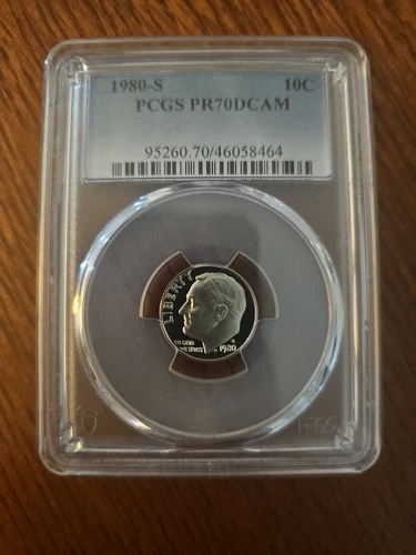 1980 S 10C Roosevelt Dime Proof PCGS PR70DCAM 90% SILVER, FREE SHIPPING!