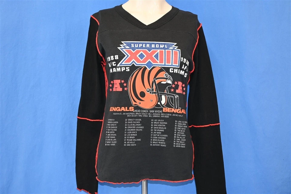 vintage 80s CINCINNATI BENGALS SUPER BOWL XXIII AFC FOOTBALL t-shirt WOMENS M - Image 2 of 4