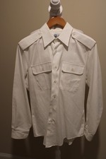 U.S MILITARY ISSUE ARMY MEN'S WHITE DRESS SHIRT LONG SLEEVE SIZE 16 1/2 34-35