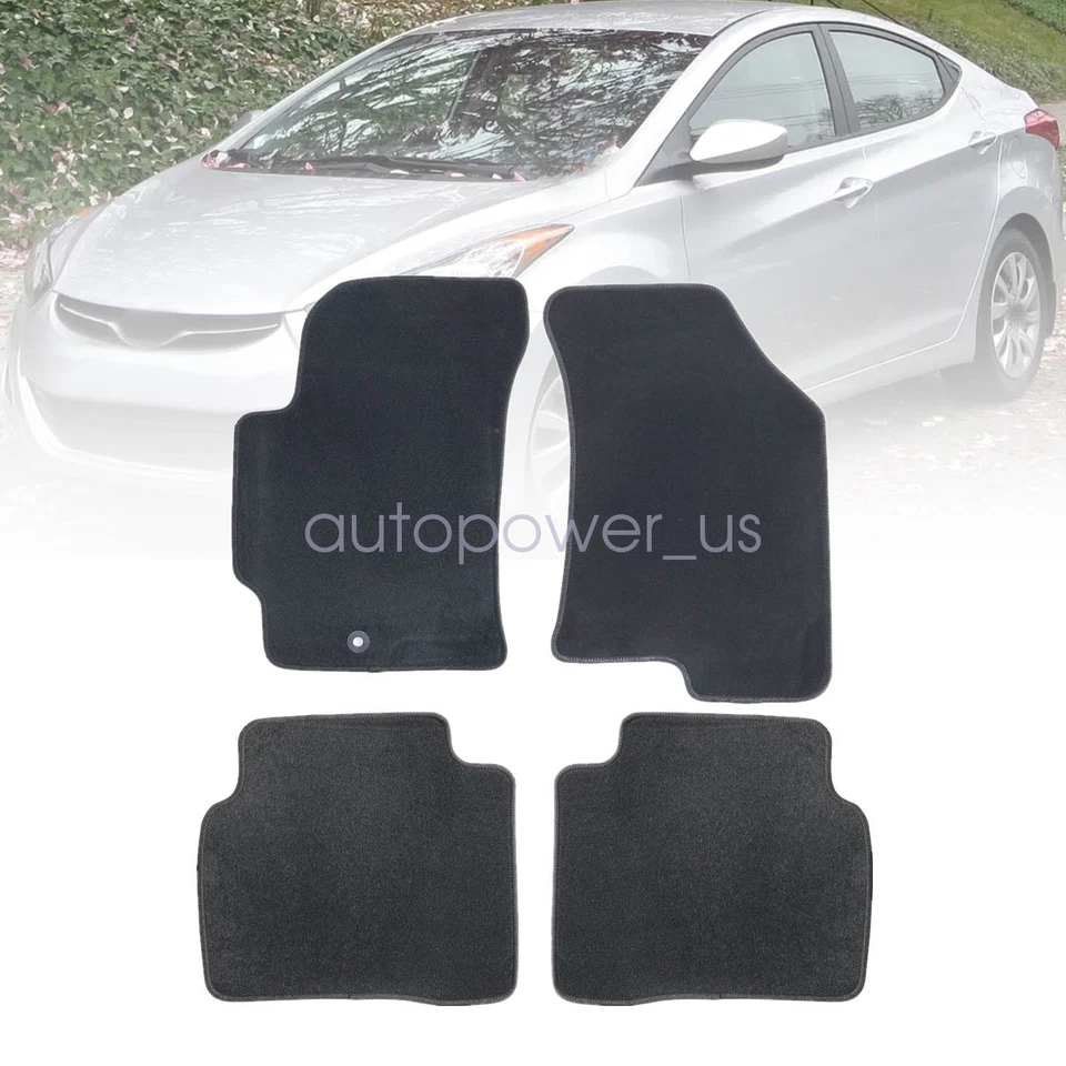 Alfombrillas alfombrillas delanteras traseras impermeables terciopelo negro para Hyundai Elantra 2011-15 Foto 2 de 4