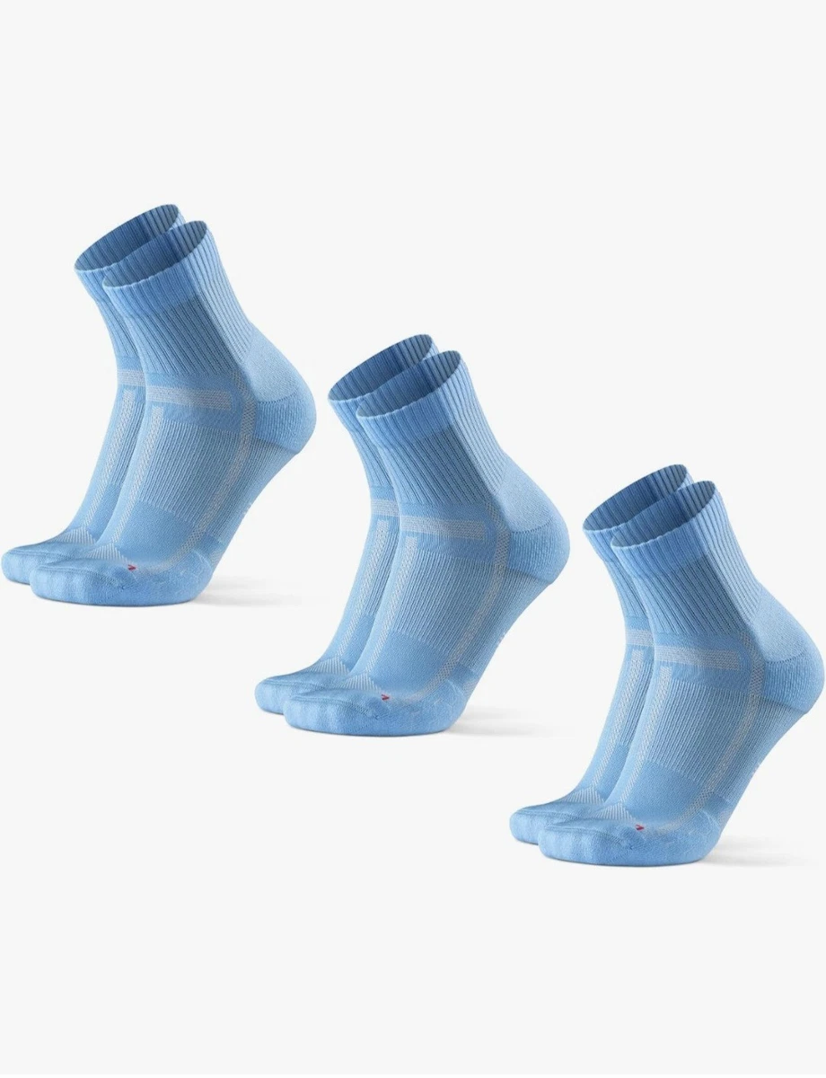 Paquete de 3 calcetines de running daneses de resistencia acolchados para largas distancias de 1/4 de longitud 6-8