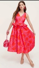 NWT Kate Spade X Target Red and Pink Classic Rose Peplum Midi Dress 17 Preppy