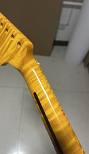 Yellow Gloss Big head 22fret Flame maple Electric guitar neck replace 25.5 inch