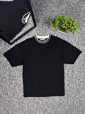 Acne Studios Logo Collar T-Shirt Black Size S