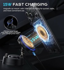 for MagSafe Car Mount Charger, 15W Fast Wireless Charging Magnetic