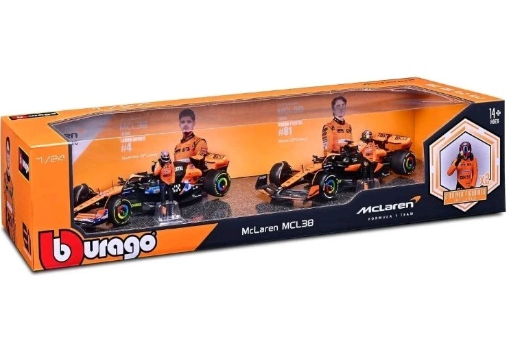 Bburago Formula One F1 1:24 Diecast McLaren MCL38 Lando Norris & Oscar Piastri - Image 3 of 4