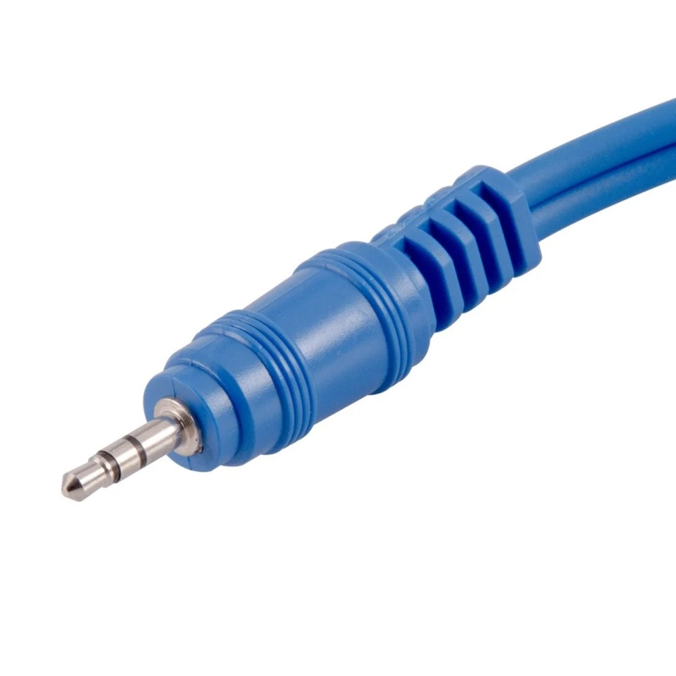 6 Foot Blue Stereo Male to Dual 3.5mm Mono Splitter Cable-Audio Y-Split (SA-Y19) - Image 2 of 3