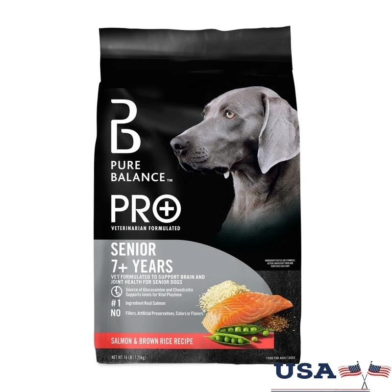 Senior Dog Food Salmon Brown Rice Vet Formulated Nutritional Kibble 16lb New