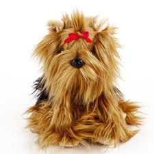 Kuscheltier Hund Yorkshire Terrier sitzend 23 cm braun schwarz Pl&uuml;schtier