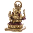 Ganesha Statue Gold Red H-14cm Resin Figurine Home Decoration Ornament Gift Idea