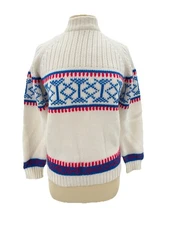 Vtg Fully Fashioned 100% Virgin Acrylic Hand Loomed Ski Sweater Women’s Sz L