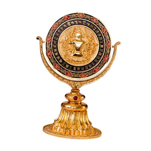 Buddhist Mirror Religious Decor Fine Workmanship Art Craft Table Ornament