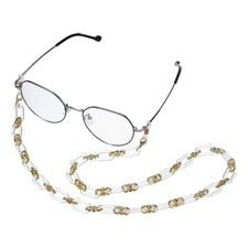 Glasses Chain, Oval Beaded Eyeglass Holder Chain Strap , Transparent