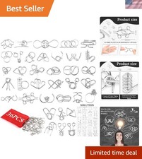 Metal Brain Teaser Puzzles Set of 36 with Pouch - Hard Challenge for Adults