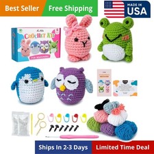 Learn to Crochet Kit for Beginners Kids and Adults, 4 Animal Pattern Beginne...