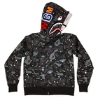 BAPE Space Camo Shark Full Zip Double Hoodie Black | A Bathing Ape