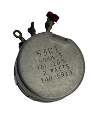 CLAROSTAT 53C1 POTENTIOMETER 50K OHM 140-6914 2 WATTS TOL. 10% 53C1 LOT OF 2