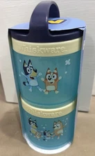WHISKWARE Bluey Stackable Snack Containers Easy Twist N Lock, BPA Free, DW Safe
