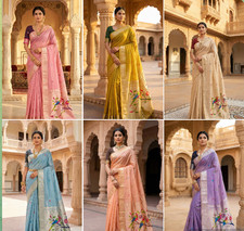 Latest Beautiful Pure Muga Cotton Saree With Blouse For Indian Function Wear