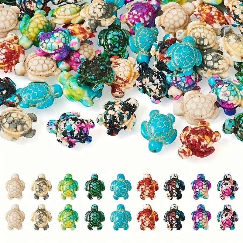 100Pcs 18mm Turquoise Sea Turtle Beads Spacer Beads Jewelry Making Supplies