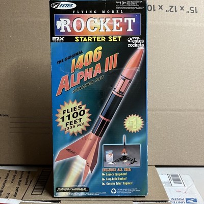 Vintage Estes 1406 Alpha III Starter Set Flying Model Rocket Skill 1 No Engines