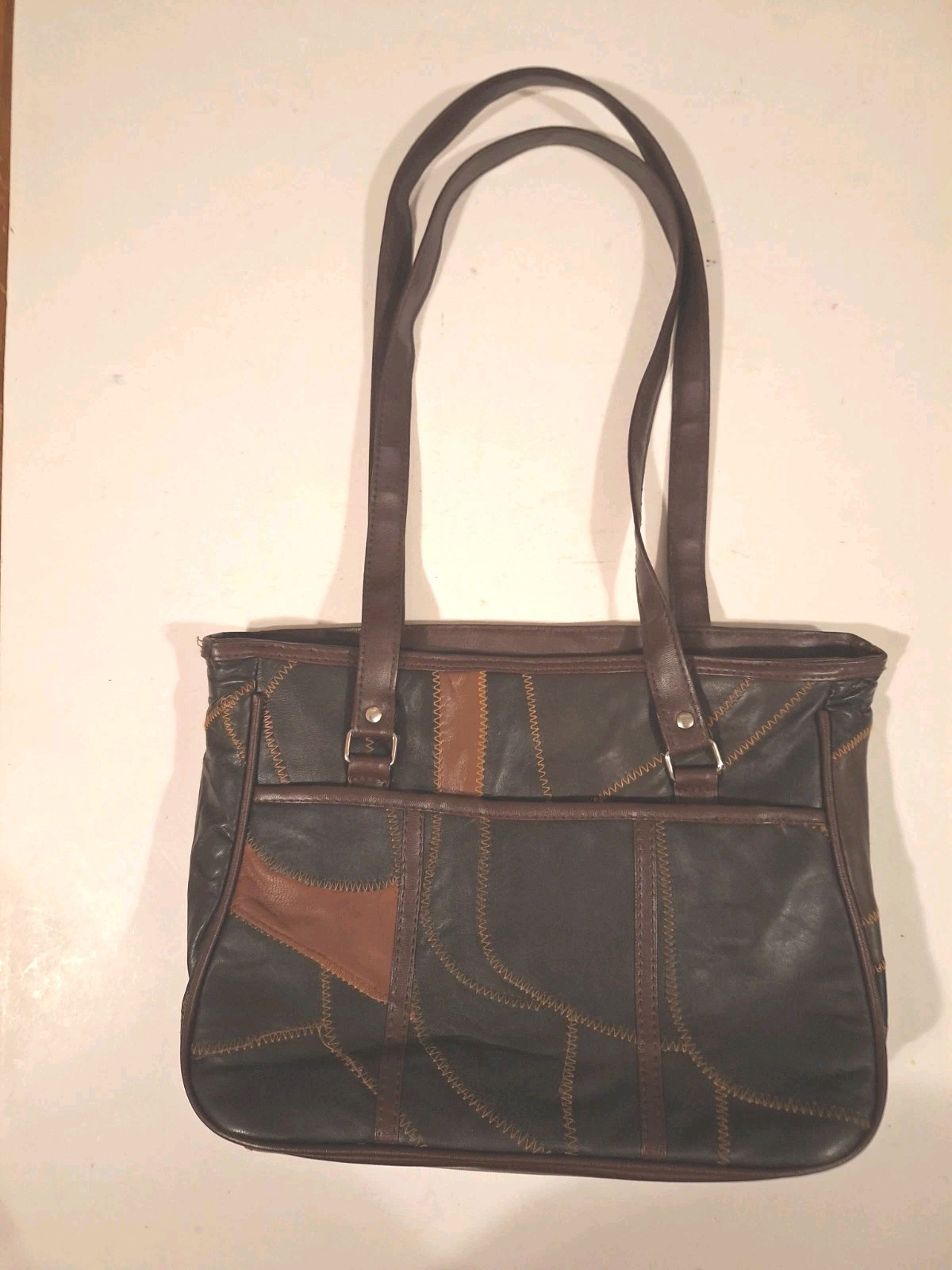 Very Cool Patchwork Type Leather Women's Vintage … - image 1