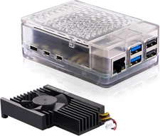 GeeekPi ABS Case with Armor Lite V5 Active Cooler for Raspberry Pi 5, Clear 