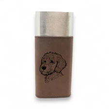 Cigar Case with Cutter - Golden Doodle - Leather