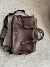 Ted Baker Brown Leather Documents Laptop Bag Tablet Work Briefcase