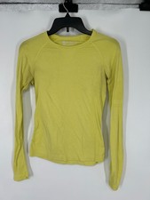 FIGS Salta Seamless Underscrub Top Womens XS Neon Yellow Long Sleeve Tee T Shirt