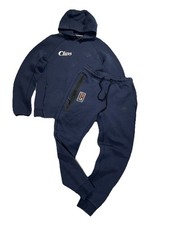 Nike Tech Fleece Clips Pullover Hoodie and Joggers Set Size M Navy Blue