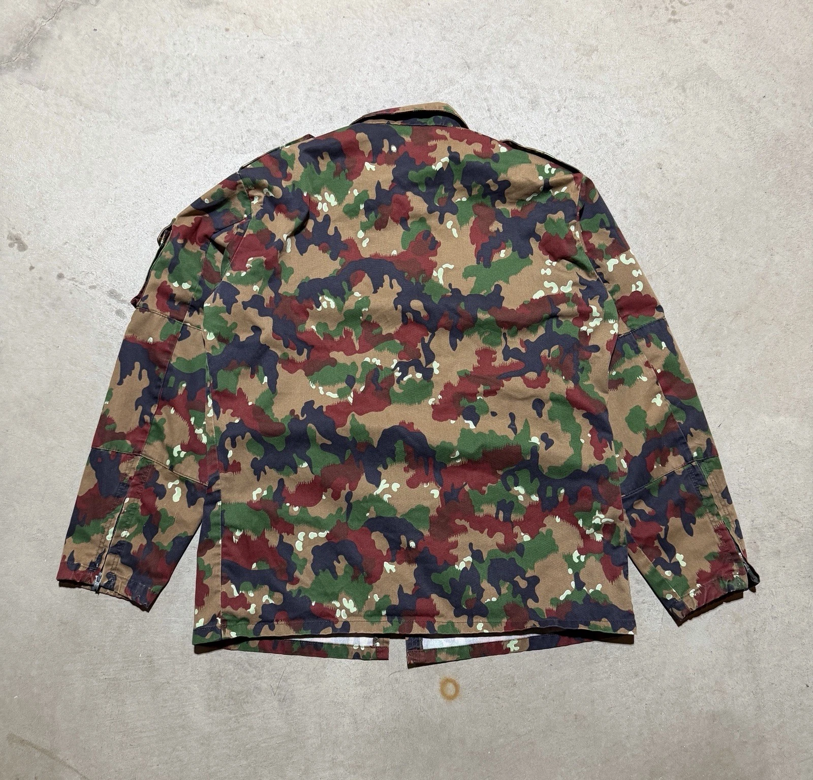 Vintage Swiss Army Jacket Mens Large Alpenflage Camo Combat Field Shirt M83 image 2