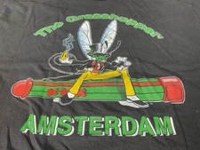 Cannabis Coffee House The Grasshopper Amsterdam Men’s Large Graphic Tee Shirt