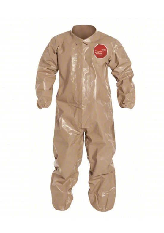 Hazmat Coveralls Dupont Tychem 5000 CPF 3, Large, Elastic Ankle & Cuff, Qty 6 image 1