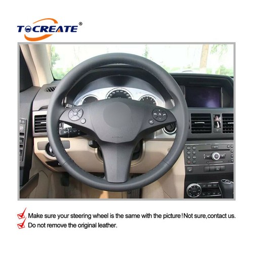 Black Suede Steering Wheel Cover for Mercedes Benz C180 C200 C350 C300 CLS #0803 - Picture 3 of 8
