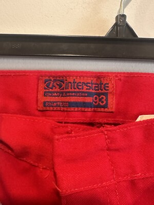 Interstate Corduroy Pants Red High Waist Straight Leg | eBay