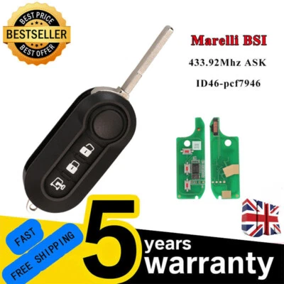 3 Button Remote Key Fob 433Mhz Marelli BSI For FIAT Citroen Relay Peugeot Boxer