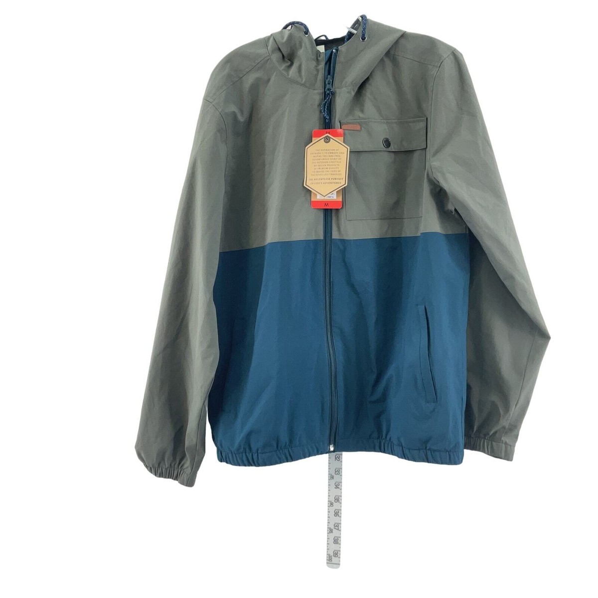 ジャケット・アウター LUKER BY NEIGHBORHOOD M51/C-JKT NWT Voyager Men's Colorblock Gray Blue Hooded Windbreaker