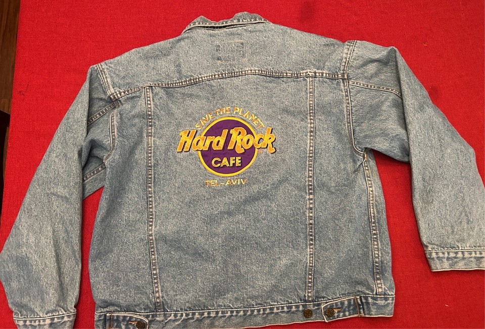 Vintage & Rare! '80s Hard Rock Cafe Tel Aviv Embroidered Jean Jacket