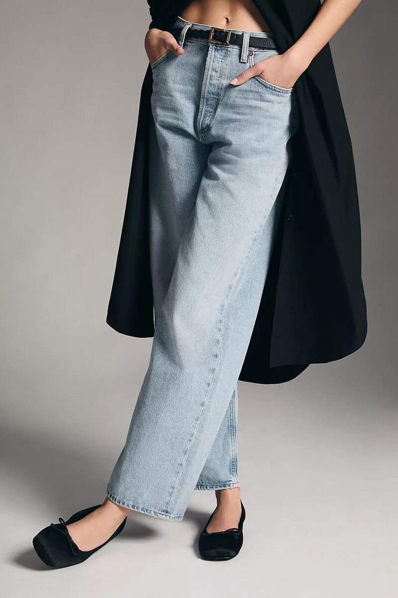 AGOLDE Women's Low Rise Slung Baggy Jeans Void Light Indigo AGOLDE Women's Low Rise Slung Baggy Jeans Void Light Indigo