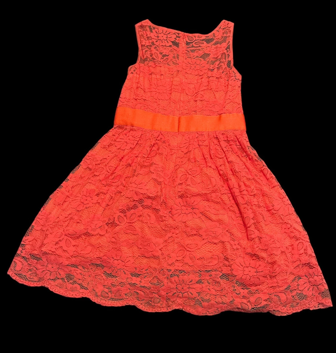 BB Dakota Bright Coral Dress Lace Size 8 | eBay