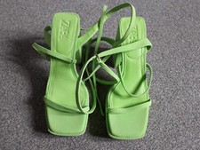 Zara Green Heels Sandals Ladies UK 6 39