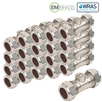 15 mm Chrom Trennventil Kompressionsisolator für Warm- und Kaltwasser